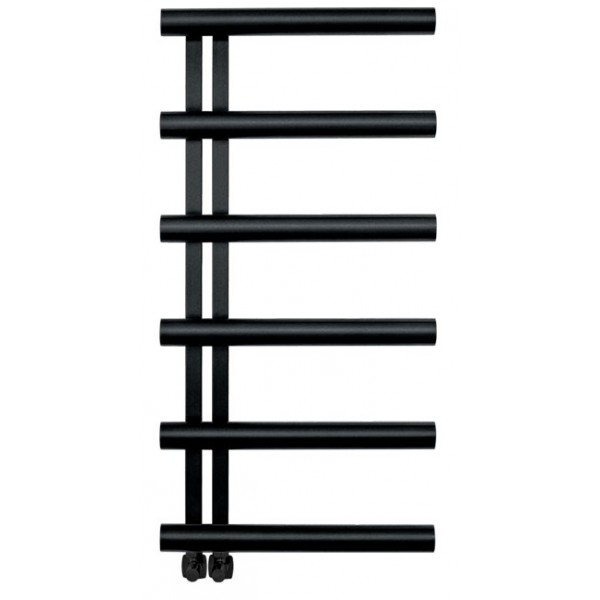 Πετσετοθήκη θερμαινόμενη 50x100 από inox υδραυλική ή ηλεκτρική λειτουργία, AISI304, Silk Black, χρώμα: Μαύρο επιφάνεια: Ματ Πετσετοθήκες θερμαινόμενες