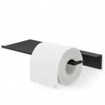 Paper holder with shelf material: Brass 28x12,5cm, color: Black surface: Matt Toilet paper holders Paper holder with shelf material: Brass 28x12,5cm, color: Black surface: Matt Toilet paper holders