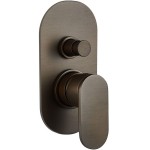 Shower tap Wall-mounted concealed - complete set 2 way material: Brass mixer With plate without hand shower, hose and holder, color: Brown surface: Brushed Wall-mounted - external part Shower tap Wall-mounted concealed - complete set 2 way material: Brass mixer With plate without hand shower, hose and holder, color: Brown surface: Brushed Wall-mounted - external part