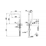 Kitchen tap Deck-mounted material: Brass with shower L-Spout Finox Brushed Nickel, color: Chrome surface: Brushed Deck-mounted Kitchen tap Deck-mounted material: Brass with shower L-Spout Finox Brushed Nickel, color: Chrome surface: Brushed Deck-mounted