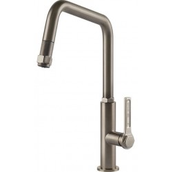Kitchen tap Deck-mounted material: Brass with shower Finox Brushed Nickel, color: Chrome surface: Brushed Deck-mounted