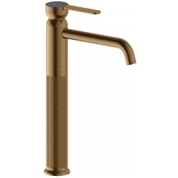 Wash basin tap Deck-mounted for free-standing washbasin material: Brass mixer With push-open waste set Antique Brass, color: Bronze surface: Brushed Deck-mounted