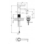 Wash basin tap Deck-mounted material: Brass mixer With push-open waste set Μ size Black Brushed, color: Black surface: Brushed Deck-mounted Wash basin tap Deck-mounted material: Brass mixer With push-open waste set Μ size Black Brushed, color: Black surface: Brushed Deck-mounted