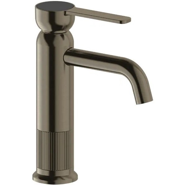 Wash basin tap Deck-mounted material: Brass mixer With push-open waste set Μ size Black Brushed, color: Black surface: Brushed Deck-mounted Wash basin tap Deck-mounted material: Brass mixer With push-open waste set Μ size Black Brushed, color: Black surface: Brushed Deck-mounted