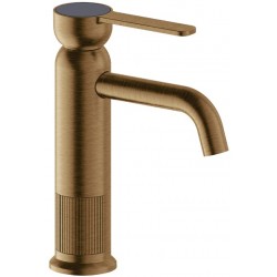 Wash basin tap Deck-mounted material: Brass mixer With push-open waste set Μ size Antique Brass, color: Bronze surface: Brushed Deck-mounted