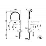 Kitchen tap Deck-mounted material: Brass with shower Finox Brushed Nickel, color: Chrome surface: Brushed Deck-mounted Kitchen tap Deck-mounted material: Brass with shower Finox Brushed Nickel, color: Chrome surface: Brushed Deck-mounted