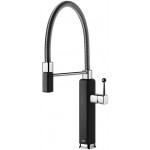 Kitchen tap Deck-mounted material: Brass with shower, color: Chrome/Black surface: Matt Deck-mounted Kitchen tap Deck-mounted material: Brass with shower, color: Chrome/Black surface: Matt Deck-mounted