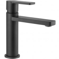 Wash basin tap Deck-mounted material: Brass mixer With push-open waste set Μ size Black Matt, color: Black surface: Matt Deck-mounted