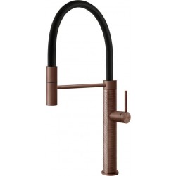 Kitchen tap Deck-mounted material: Inox with shower Copper Brushed PVD, color: Bronze surface: Brushed Deck-mounted