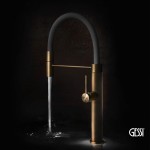Kitchen tap Deck-mounted material: Inox with shower Warm Bronze Brushed PVD, color: Bronze surface: Brushed Deck-mounted