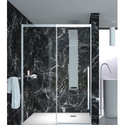 Shower enclosure Linear 140x200 8mm sliding surface: Glossy, color: Chrome Linear