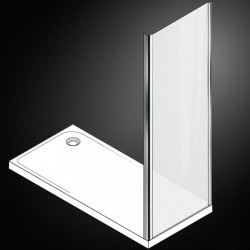 Shower enclosure Linear 80x180 5mm fixed Fabric surface: Glossy, color: Chrome