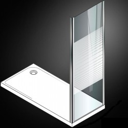 Shower enclosure Linear 70x180 5mm fixed Stripes surface: Glossy, color: Chrome Linear