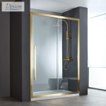 Καμπίνα ντουζιέρας ευθύγραμμη 160x200 6mm συρόμενη Gold Brushed επιφάνεια: Βουρτσισμένη, χρώμα: Χρυσό Ευθύγραμμες