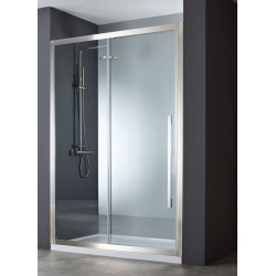 Shower enclosure Linear 140x200 6mm sliding surface: Glossy, color: Chrome Linear