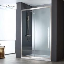 Shower enclosure Linear 100x200 6mm sliding brushed inox surface: Glossy, color: Chrome Linear