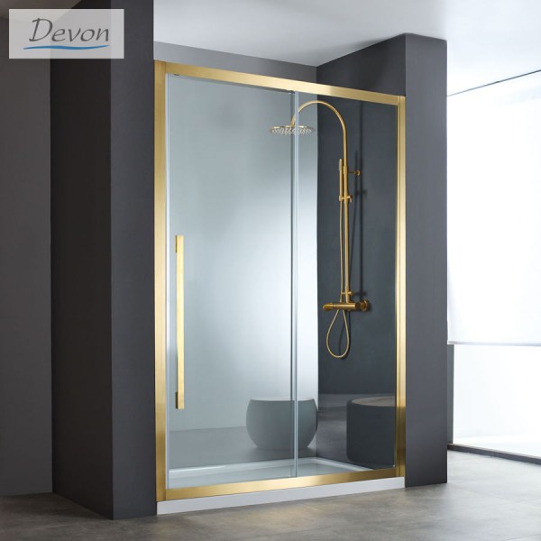 Shower enclosure Linear 100x200 6mm sliding Brushed Gold surface: Brushed, color: Gold Linear Shower enclosure Linear 100x200 6mm sliding Brushed Gold surface: Brushed, color: Gold Linear