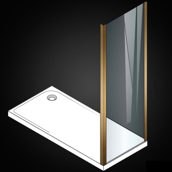 Shower enclosure Linear 80x200 6mm fixed Bronze Brushed surface: Brushed, color: Bronze Linear Shower enclosure Linear 80x200 6mm fixed Bronze Brushed surface: Brushed, color: Bronze Linear