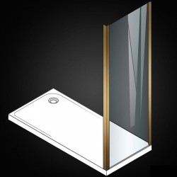 Καμπίνα ντουζιέρας ευθύγραμμη 80x200 6mm σταθερή Bronze Brushed επιφάνεια: Βουρτσισμένη, χρώμα: Μπρονζέ Ευθύγραμμες