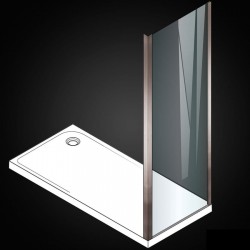 Shower enclosure Linear 80x200 6mm fixed Brushed Black PVD surface: Matt, color: Black Linear