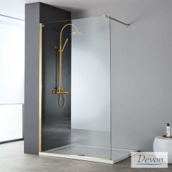 Shower enclosure Linear 110x200 8mm fixed Gold Brushed surface: Brushed, color: Gold Linear