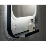 Καθρέπτης, σχήμα: Ορθογώνιο 45x100 από κρύσταλλο με μαύρο πλαίσιο, με φωτισμο LED & εταζέρα. Καθρέπτες μπάνιου Καθρέπτης, σχήμα: Ορθογώνιο 45x100 από κρύσταλλο με μαύρο πλαίσιο, με φωτισμο LED & εταζέρα. Καθρέπτες μπάνιου