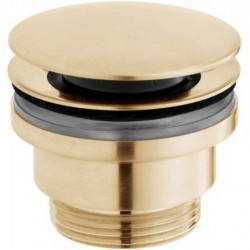 Βαλβίδα νιπτήρος click-clack/ συνεχούς ροής Brushed Gold χωρίς υπερχείλιση από ορείχαλκο επιφάνεια: Βουρτσισμένη, χρώμα: Χρυσό Βαλβίδες