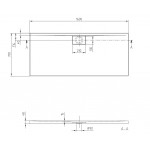 Shower tray Rectangular 160x75x15 material: Quaryl antislip, white waste cover, color: White surface: Matt Rectangular