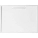 Shower tray Rectangular 160x75x15 material: Quaryl antislip, white waste cover, color: White surface: Matt Rectangular