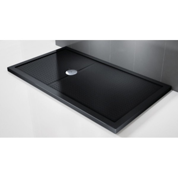 Shower tray Rectangular 120x90x4,5 material: Acrylic waste included, aluminium profile & fiberglass, color: Black surface: Glossy Rectangular Shower tray Rectangular 120x90x4,5 material: Acrylic waste included, aluminium profile & fiberglass, color: Black surface: Glossy Rectangular
