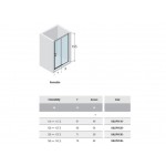 Shower enclosure Linear 116x195 6mm sliding reversible PH116 (116-117,5), Crystal Clear, transparent crystal glass surface: Glossy, color: Chrome Linear