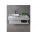 Πάγκος μπάνιου 90x46x8 από solid surface επιφάνεια: Ματ, χρώμα: Λευκό Πάγκοι μπάνιου