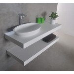 Πάγκος μπάνιου 90x46x8 από solid surface επιφάνεια: Ματ, χρώμα: Λευκό Πάγκοι μπάνιου