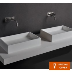 Πάγκος μπάνιου 120x46x8 από solid surface επιφάνεια: Ματ, χρώμα: Λευκό Πάγκοι μπάνιου