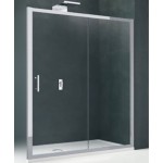 Shower enclosure Linear 134x195 6mm sliding reversible, 2P134 (134-140), Crystal Clear, transparent crystal glass surface: Glossy, color: Chrome Linear