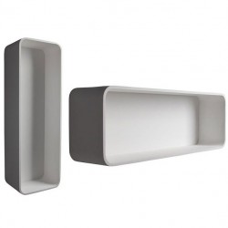 Ράφι μπάνιου 90x20x30 από solid surface, χρώμα: Λευκό Ράφια μπάνιου