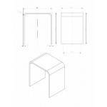 Bath stool 40x30x43 material: Solid Surface, color: White surface: Matt Shower seats
