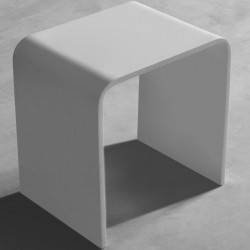 Σκαμπό 40x30x43 από solid surface, χρώμα: Λευκό επιφάνεια: Ματ Καθίσματα μπάνιου