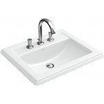Washbasin Built-in 63x52,5 material: Porcelain With three holes Without overflow Ceramic Plus, color: White surface: Glossy Built-in