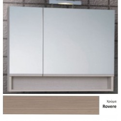 Καθρέπτης, σχήμα: Ορθογώνιο 80x70x15 από ξύλο συνθετικό Rovere, χρώμα: Ξύλο Οξυά Καθρέπτες μπάνιου