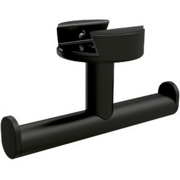 Hook double Hanging material: Brass, color: Black surface: Matt Hooks