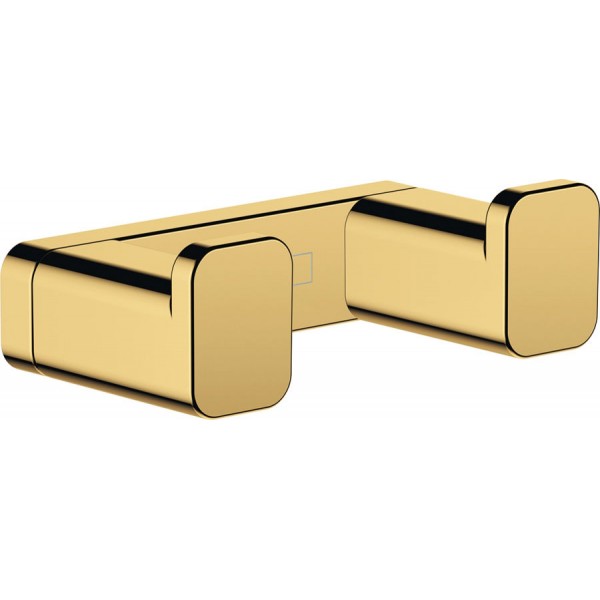 Hook double Flat wall mounted material: Brass 6,6x 2,1x3,6cm Polished Gold Optic, color: Gold surface: Glossy Hooks Hook double Flat wall mounted material: Brass 6,6x 2,1x3,6cm Polished Gold Optic, color: Gold surface: Glossy Hooks