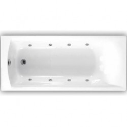 Whirpool bathtub Rectangular 170x75 material: Quaryl surface: Glossy Carronite, color: White Rectangular