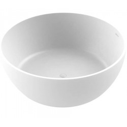 Μπανιέρα ελευθέρας τοποθέτησης 153x153 από solid surface επιφάνεια: Ματ, χρώμα: Λευκό με βαλβίδα, 600lt, White Matt χωρίς λαβές Ελευθέρας τοποθέτησης