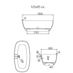 Μπανιέρα ελευθέρας τοποθέτησης 165x85 από solid surface επιφάνεια: Ματ, χρώμα: Λευκό με βαλβίδα,373lt, White Matt χωρίς λαβές Ελευθέρας τοποθέτησης Μπανιέρα ελευθέρας τοποθέτησης 165x85 από solid surface επιφάνεια: Ματ, χρώμα: Λευκό με βαλβίδα,373lt, White Matt χωρίς λαβές Ελευθέρας τοποθέτησης