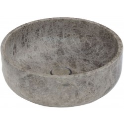 Washbasin Free standing 33x33x12,5 material: Marble Without hole Without overflow Emperador Dark, color: Grey surface: Glossy Free standing