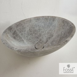 Washbasin Free standing 55x41x16 material: Marble Without hole Without overflow Emperador Pale, color: Grey surface: Glossy Free standing