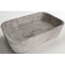 Washbasin Free standing 60x38x14 material: Marble Without hole Without overflow, color: Grey surface: Matt Free standing
