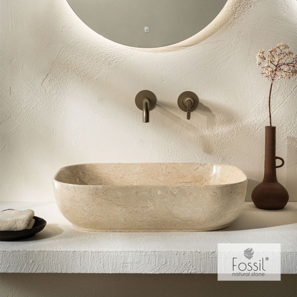 Washbasin Free standing 56x39x14 material: Marble Without hole Without overflow, color: Beige surface: Glossy Free standing Washbasin Free standing 56x39x14 material: Marble Without hole Without overflow, color: Beige surface: Glossy Free standing