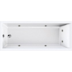 Μπανιέρα υδρομασάζ ορθογώνια 170x80 από ακρυλικό επιφάνεια: Γυαλιστερή με πλαίσιο στήριξης, 240lt, χρώμα: Λευκό Ορθογώνιες